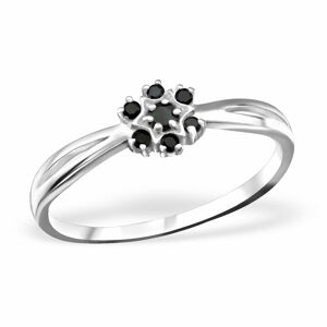 OLIVIE Strieborný prsteň so zirkónmi BLACK 0233 Veľkosť prsteňov: 6 (EU: 51 - 53) Ag 925, 1 g.
