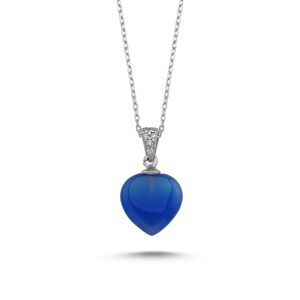 OLIVIE Strieborný náhrdelník Agáta BLUE 1891 Ag 925; ≤2,41 g.