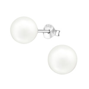 OLIVIE Strieborné náušnice sklenené perly 8 mm 2117 Ag 925; ≤0,45 g.