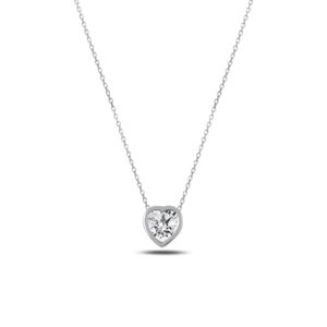 OLIVIE Strieborný náhrdelník ZIRKÓNOVÉ SRDCE 2323 Ag 925; ≤1,5 g.