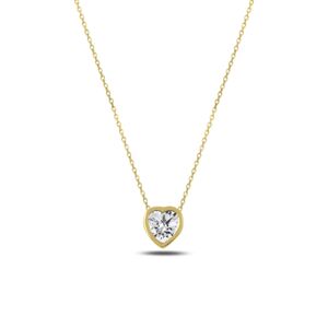 OLIVIE Strieborný náhrdelník ZIRKÓNOVÉ SRDCE GOLD 3154 Ag 925; ≤1,5 g.