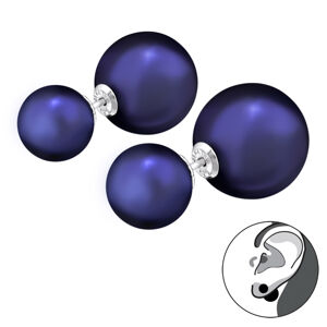 OLIVIE Strieborné dvojité náušnice NIGHT BLUE 3215 Ag 925; ≤0,5 g.