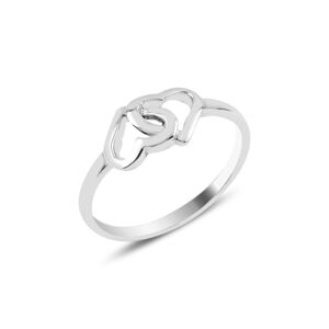 OLIVIE Strieborný prsteň SPOJENÁ SRDCE 3330 Veľkosť prsteňov: 6 (EU: 51-53) Ag 925; ≤1,5 g.