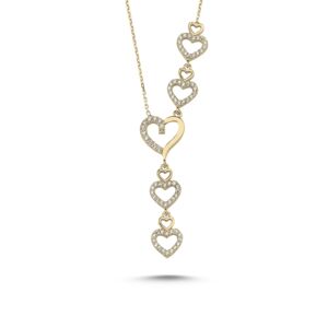 OLIVIE Srdiečkový strieborný náhrdelník GOLD 3855 Ag 925; ≤3,2 g.