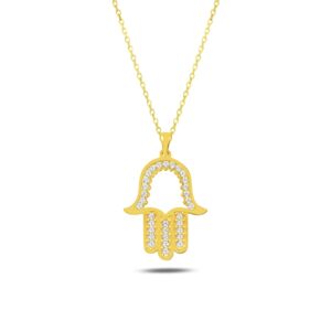 OLIVIE Strieborný náhrdelník HAMSA GOLD 3861 Ag 925; ≤2,2 g.