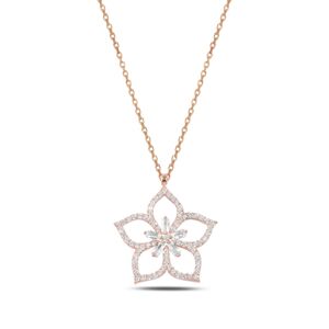 OLIVIE Strieborný náhrdelník LOTOS ROSE 3898 Ag 925; ≤2,5 g.