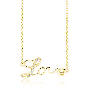 OLIVIE Strieborný náhrdelník LOVE GOLD 4081 Ag 925; ≤2,2 g.