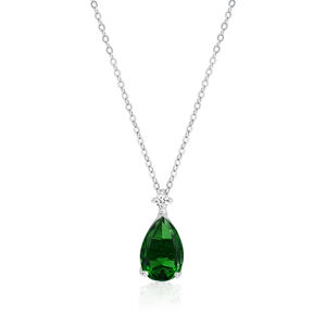 OLIVIE Strieborný náhrdelník ZELENÁ SLZA 4161 Ag 925; ≤3,10 g.
