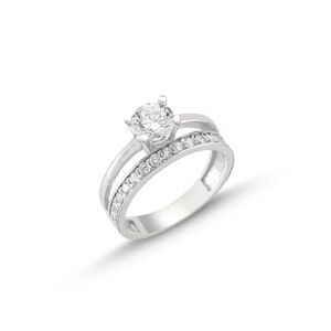 OLIVIE Stieborný prsteň s kubickými zirkónmi 4045 Velikost prstenů: 5 1/4 (EU: 50) Ag 925; 2,8 g.
