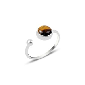 OLIVIE Stieborný prsteň TYGRIE OKO - nastavitelná veľkosť 4055 Ag 925; 2,6 g.