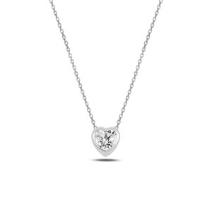 OLIVIE Strieborný náhrdelník ZIRKÓNOVÉ SRDCE 4767 Ag 925; ≤3,5 g.