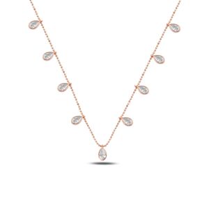 OLIVIE Strieborný náhrdelník KVAPKY ROSE 4781 Ag 925; ≤3,8 g.