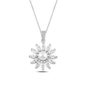 OLIVIE Strieborný perlový náhrdelník so zirkónmi 4788 Ag 925; ≤4 g.