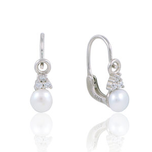 OLIVIE Strieborné perlové náušničky pre bábätko 5174 Ag 925; ≤1,6 g.
