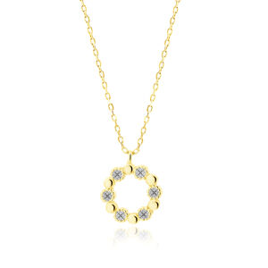 OLIVIE Strieborný náhrdelník KRUH GOLD 5203 Ag 925; ≤2,3 g.