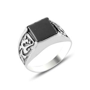 OLIVIE Pánský stříbrný prsten HEMATIT 5698 Veľkosť prsteňov: 9 (EU: 59-61) Ag 925; ≤6,9 g.