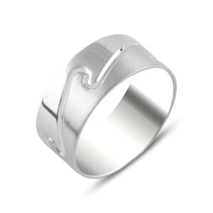 OLIVIE Pánský stříbrný prsten VLNA 5718 Veľkosť prsteňov: 9 (EU: 59-61) Ag 925; ≤5,5 g.