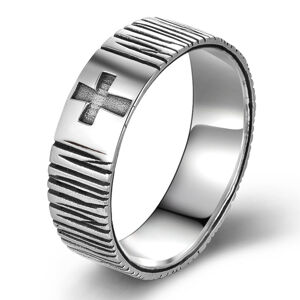 OLIVIE Pánský stříbrný prsten KŘÍŽ 5880 Veľkosť prsteňov: 11 (EU: 65-67) Ag 925; ≤3,7 g.