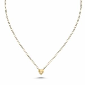 OLIVIE Strieborný luxusný náhrdelník SRDCE GOLD 7239 Ag 925; ≤8,5 g.