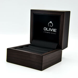 OLIVIE Prémiová drevená krabička na dva prstene 7446