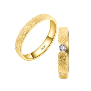 OLIVIE Snubný strieborný prsteň SILVERBOND GOLD 7479 Veľkosť prsteňov: 7 (EÚ: 54-56), Pohlavie: Dámske Ag 925; ≤2,3 g.