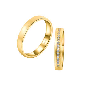 OLIVIE Snubný strieborný prsteň MATTE GOLD 7482 Veľkosť prsteňov: 9 (EÚ: 59 – 61), Pohlavie: Dámske Ag 925; ≤2,3 g.