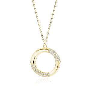 OLIVIE Strieborný náhrdelník KRUH GOLD 7513 Ag 925; ≤2,7 g.