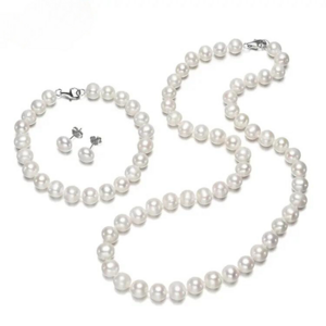 OLIVIE Sada pravých bílých perel 7606 Ag 925; ≤57 g.