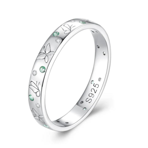 OLIVIE Stříbrný prsten MOTÝLÍ LOUKA 7651 Veľkosť prsteňov: 6 (EÚ: 51 – 53) Ag 925; ≤1,5 g.