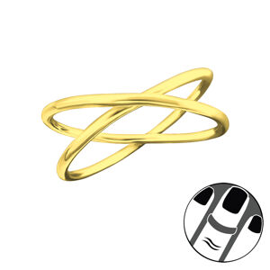 OLIVIE Strieborný skrížený midi prsteň GOLD 7668 Ag 925; ≤0,9 g.