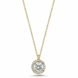 OLIVIE Strieborný náhrdelník ZIRKON GOLD 7691 Ag 925; ≤2,3 g.