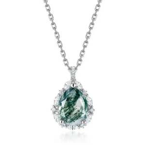 OLIVIE Strieborný náhrdelník MACHOVÝ ACHÁT 7763 Ag 925; ≤3 g.