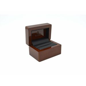 OLIVIE Lesklá dřevěná krabička na dva prsteny 7865