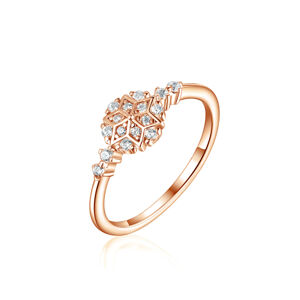 OLIVIE Stříbrný prsten SNĚHOVÁ VLOČKA ROSE 8054 Veľkosť prsteňov: 9 (EÚ: 59 – 61) Ag 925; ≤1,6 g.