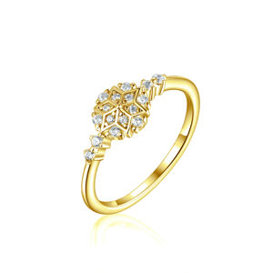 OLIVIE Stříbrný prsten SNĚHOVÁ VLOČKA GOLD 8056 Veľkosť prsteňov: 9 (EÚ: 59 – 61) Ag 925; ≤1,6 g.