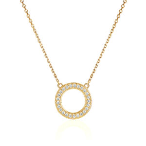 OLIVIE Strieborný náhrdelník KRUH GOLD 8061 Ag 925; ≤0,50 g.
