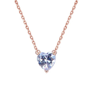 OLIVIE Strieborný náhrdelník ZIRKÓNOVÉ SRDCE ROSE 8321 Ag 925; ≤3,1 g.