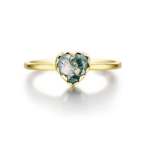 OLIVIE Stříbrný prsten MECHOVÝ ACHÁT GOLD 8514 Veľkosť prsteňov: 11 (EÚ: 65-67) Ag 925; ≤2,2 g.
