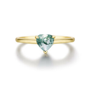 OLIVIE Stříbrný prsten MECHOVÝ ACHÁT GOLD 8517 Veľkosť prsteňov: 7 (EÚ: 54-56) Ag 925; ≤2 g.